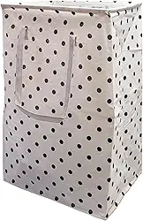 Cesto de Roupa Suja ou Limpa 72 Litros Dobrável Com Alça Tecido Resistente Organizador Lavanderia com Estampa (Bolinhas)
