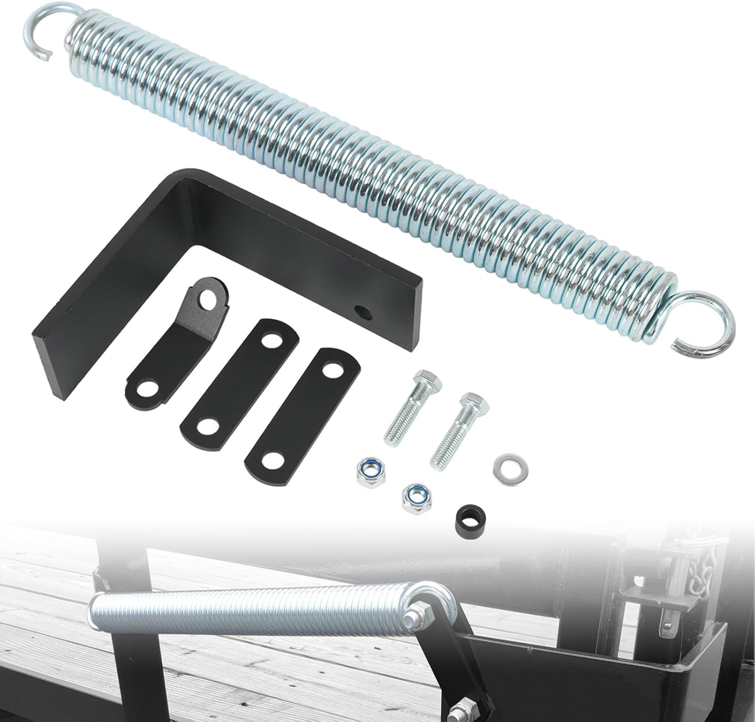 Left Side Trailer Tail Gate Spring Lift Assist Kit with Bracket and Hardware Compatible with Utility Trailer Ramp and Tailgate (Left-Hand Mount)