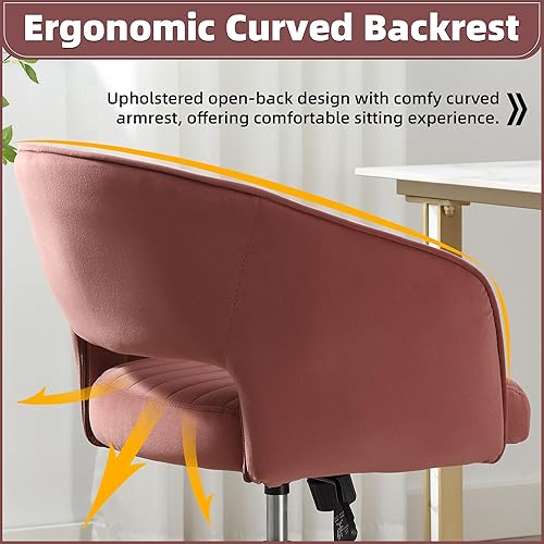 Miniatura 6 de ABET Silla de escritorio con ruedas, silla de terciopelo para oficina en casa, sillón giratorio con base dorada, sillas modernas tapizadas,