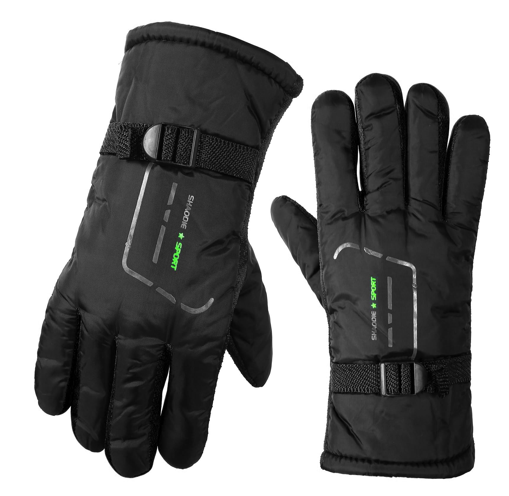 Alexvyan Black Shaodie Long Men's Snow & Windproof Thermal Soft Warm Winter Riding & Protective Gloves (Fur/Fleece Inside) Warm Hand Riding Cycling, Byke, Bike, Scooty,Motorcycle Travelling