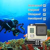Vista 5 de HONGDAK Carcasa impermeable para GoPro Hero 4/3/3+, 60M/196FT, carcasa protectora subacuática para buceo con soporte de montaje en soporte