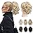 REECHO 9 Short Ponytail Extension, Classic Loose Curly Wavy Claw Clip Pony tails Hair Extensions HP001 Hairpieces for Women - Medium Blonde