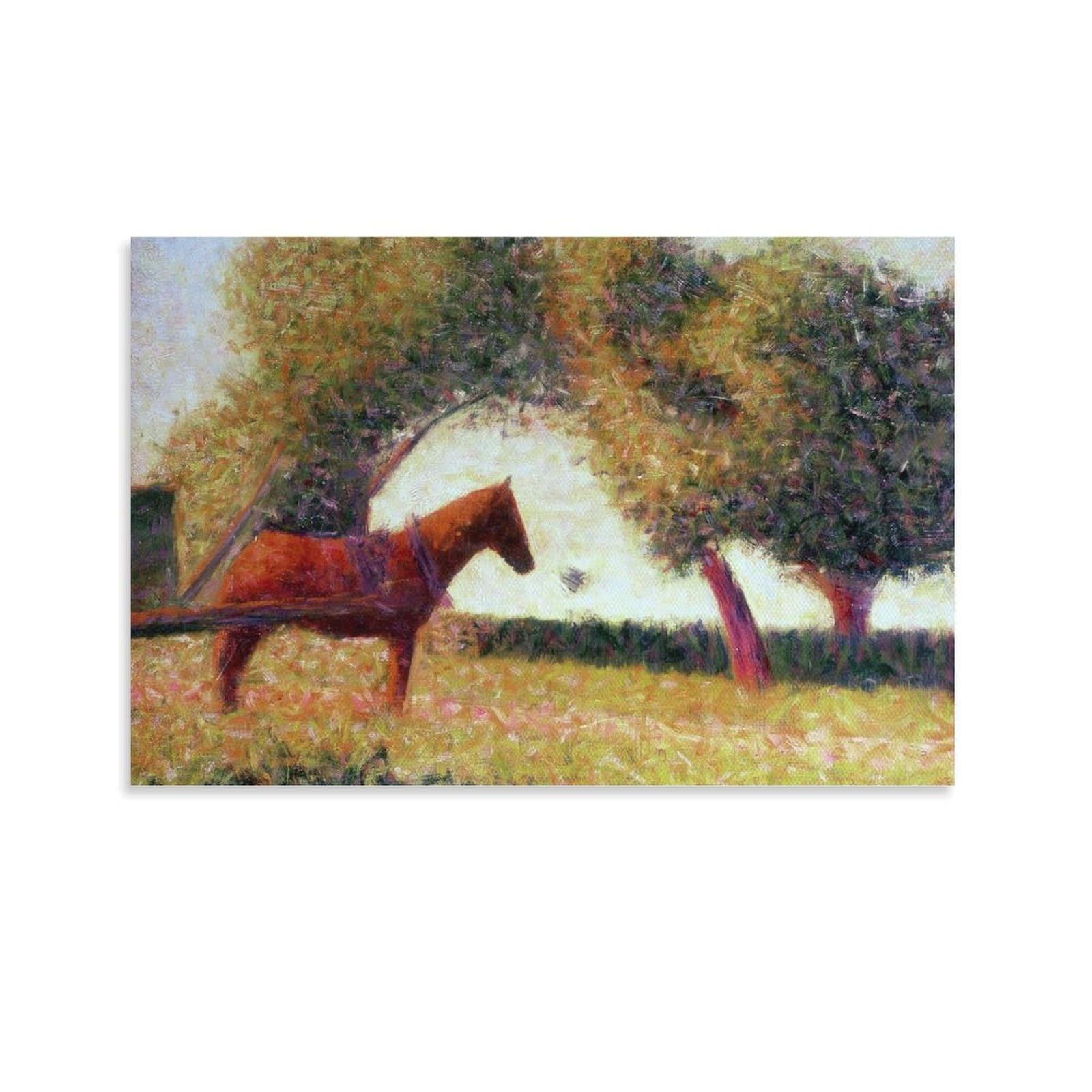The Harnessed Horse, 1883 by Georges Seurat Wall Art Prints Poster Picture Print Canvas Poster Wall Paint Art Posters Decor Modern Home Artworks 24x36inch(60x90cm)