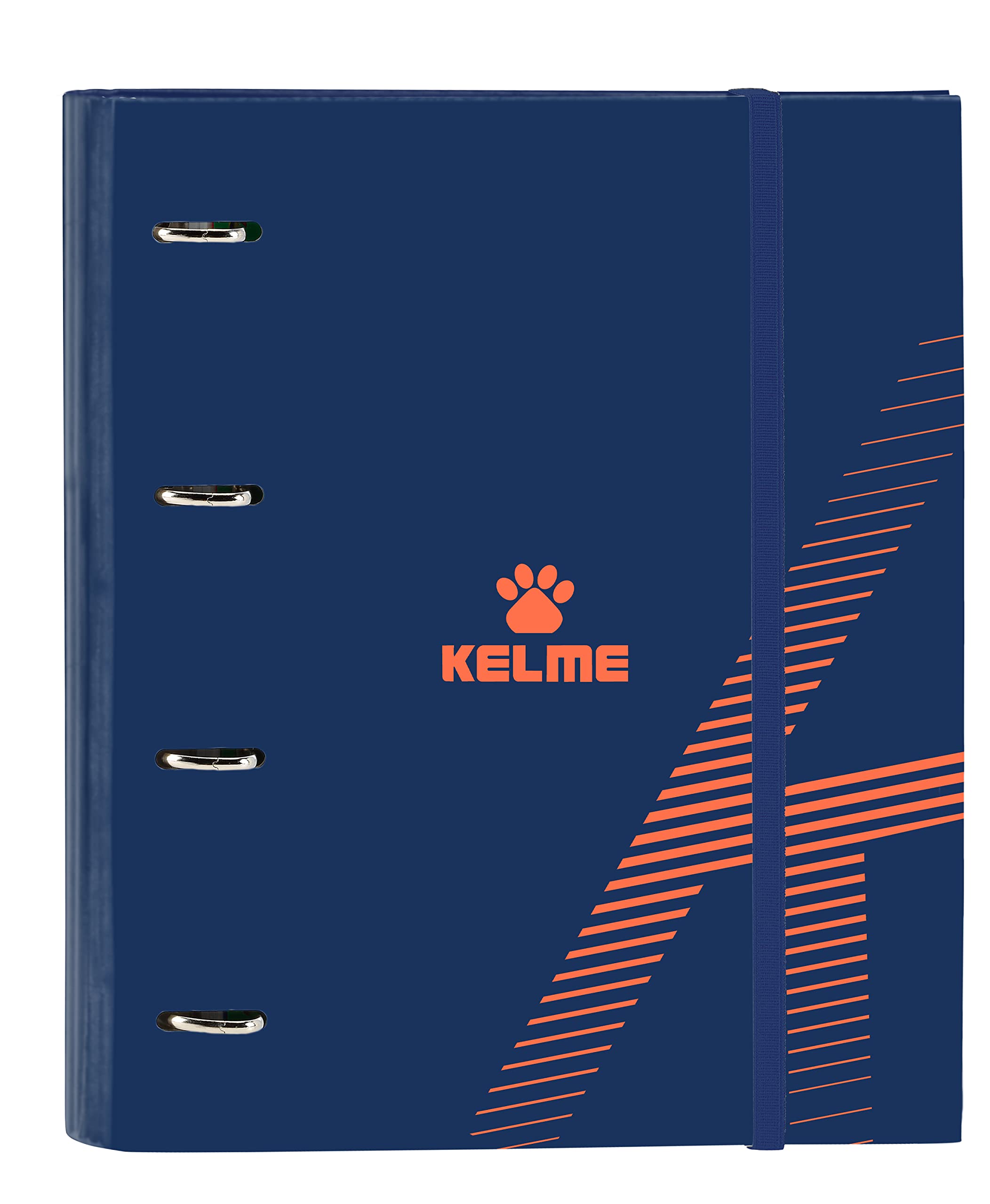 Safta Kelme – 4 Ring Binder 35 cm with 100 A4 Sheets, Ideal for Children of Different Ages, Comfortable and Versatile, Quality and Strength, 27 x 3.5 x 32 cm, Navy and Orange