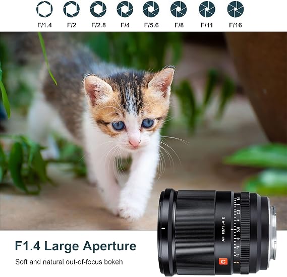 VILTROX 13 mm F1.4 f/1.4 otomatik odaklama objektifi, ultra geniş açılı APS-C büyük diyafram göz odaklama Prime objektif, Sony E-Mount kamera A6500 A6400 A6300 A6000 A7R A7R A7RII. A7RII. A7 A7 için 9 A9II