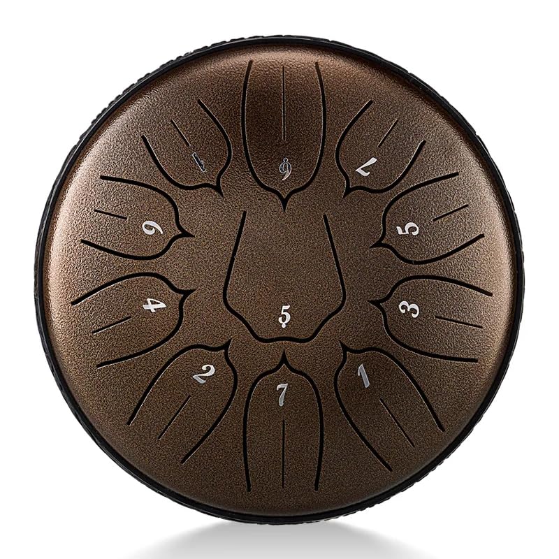 Steel Tongue Drum, 6 Inch, 11 Notes, Percussion Musical Instrument for Meditation, Yoga, Musical Gift