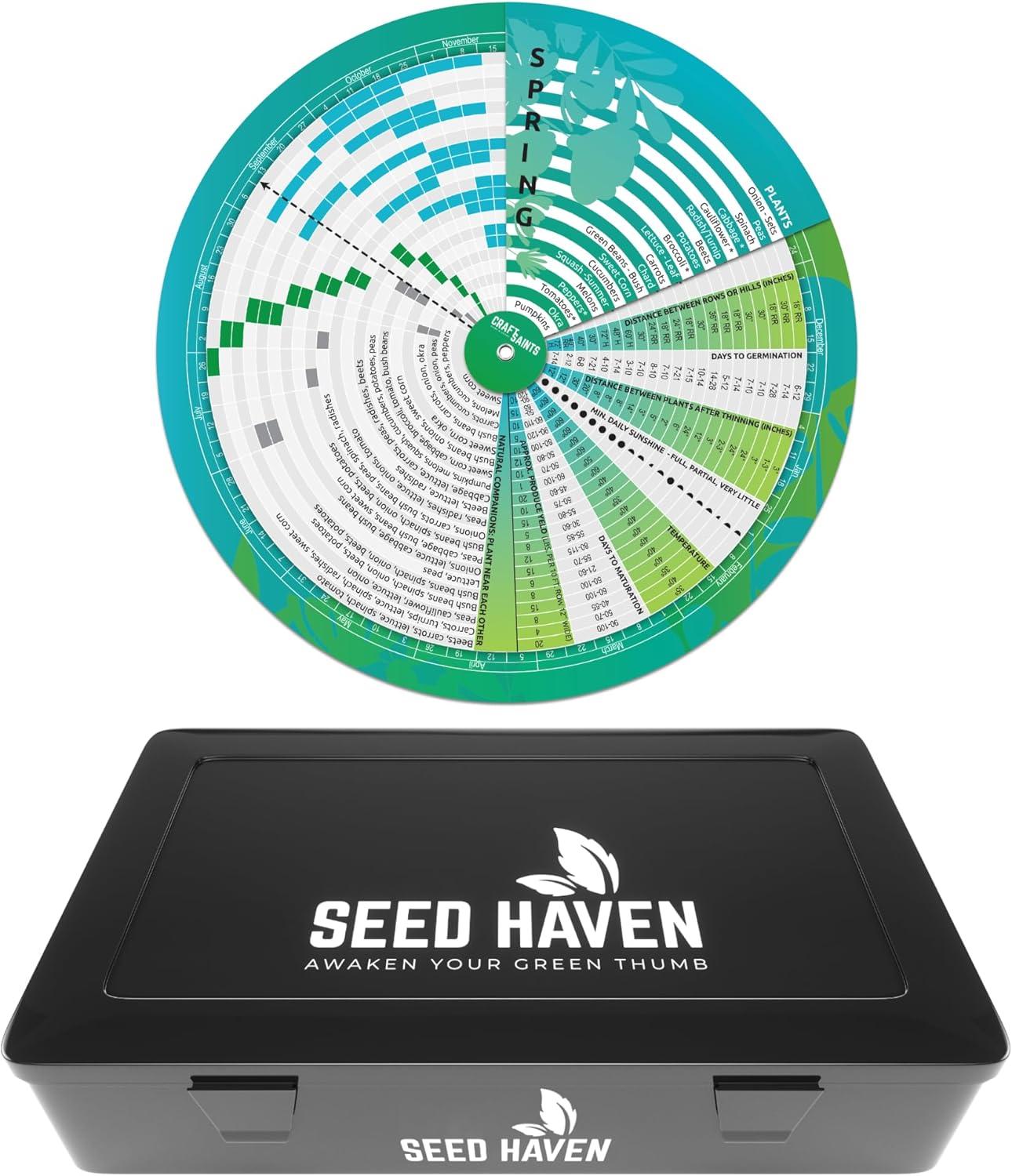 CraftSaints Garden Planner with Seed Storage Box