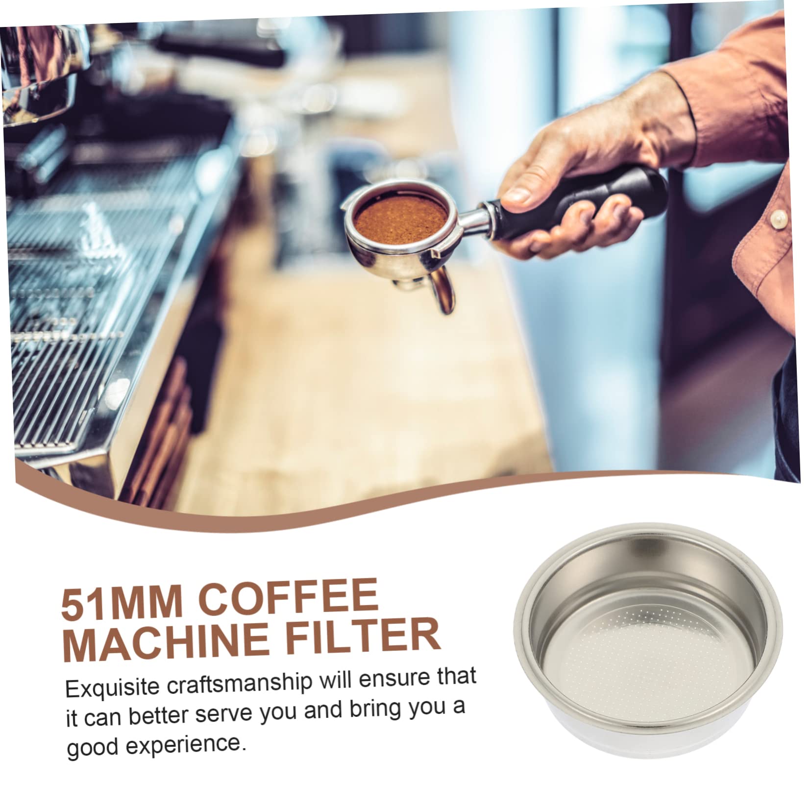 Housoutil 3pcs Stainless Steel Espresso Filter Basket Single Porous Coffee Filter for Household Coffee Machines for Brewing