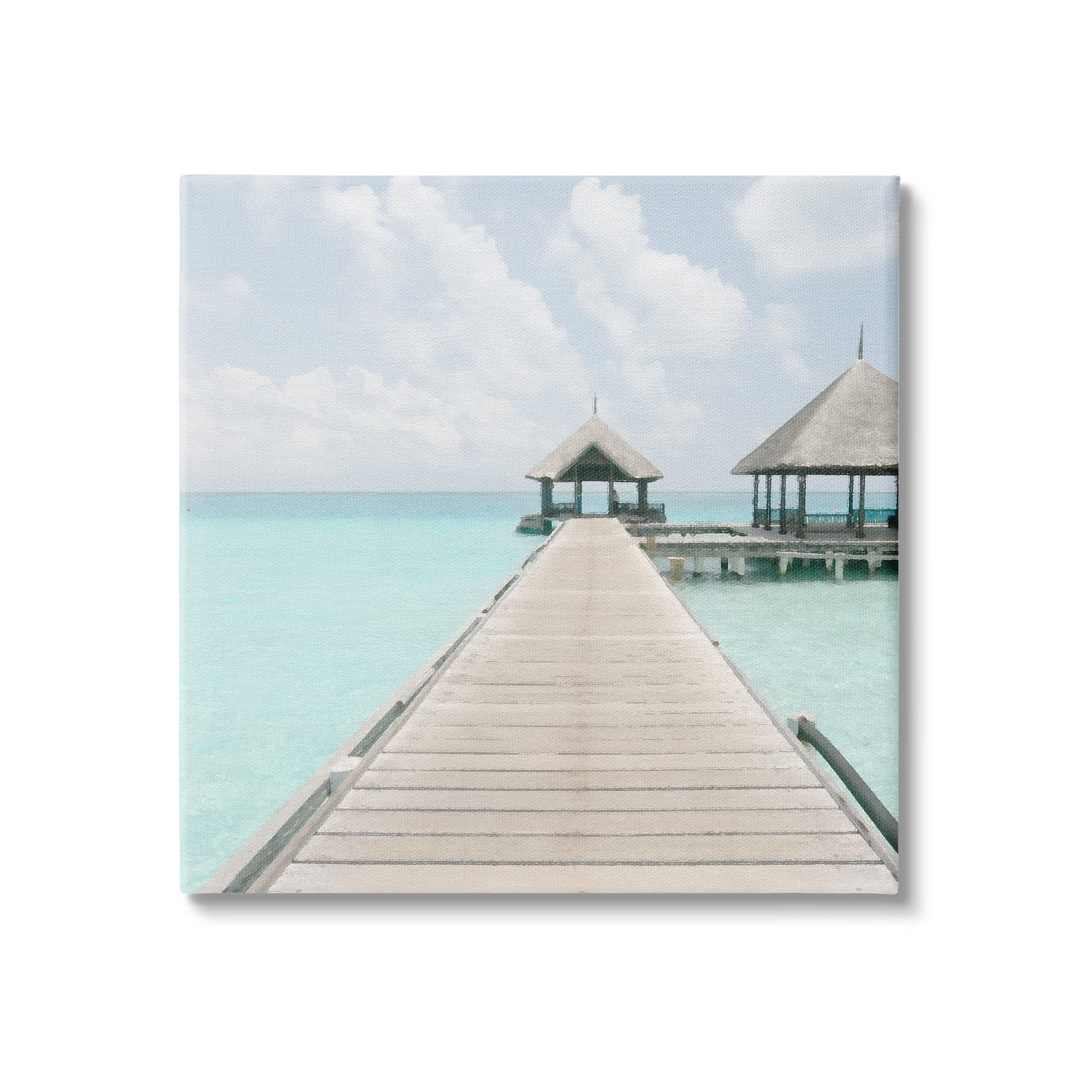 Stupell IndustriesBeautiful Turquoise Water Ocean Pier Cloudy Sky, Design by Noah Bay