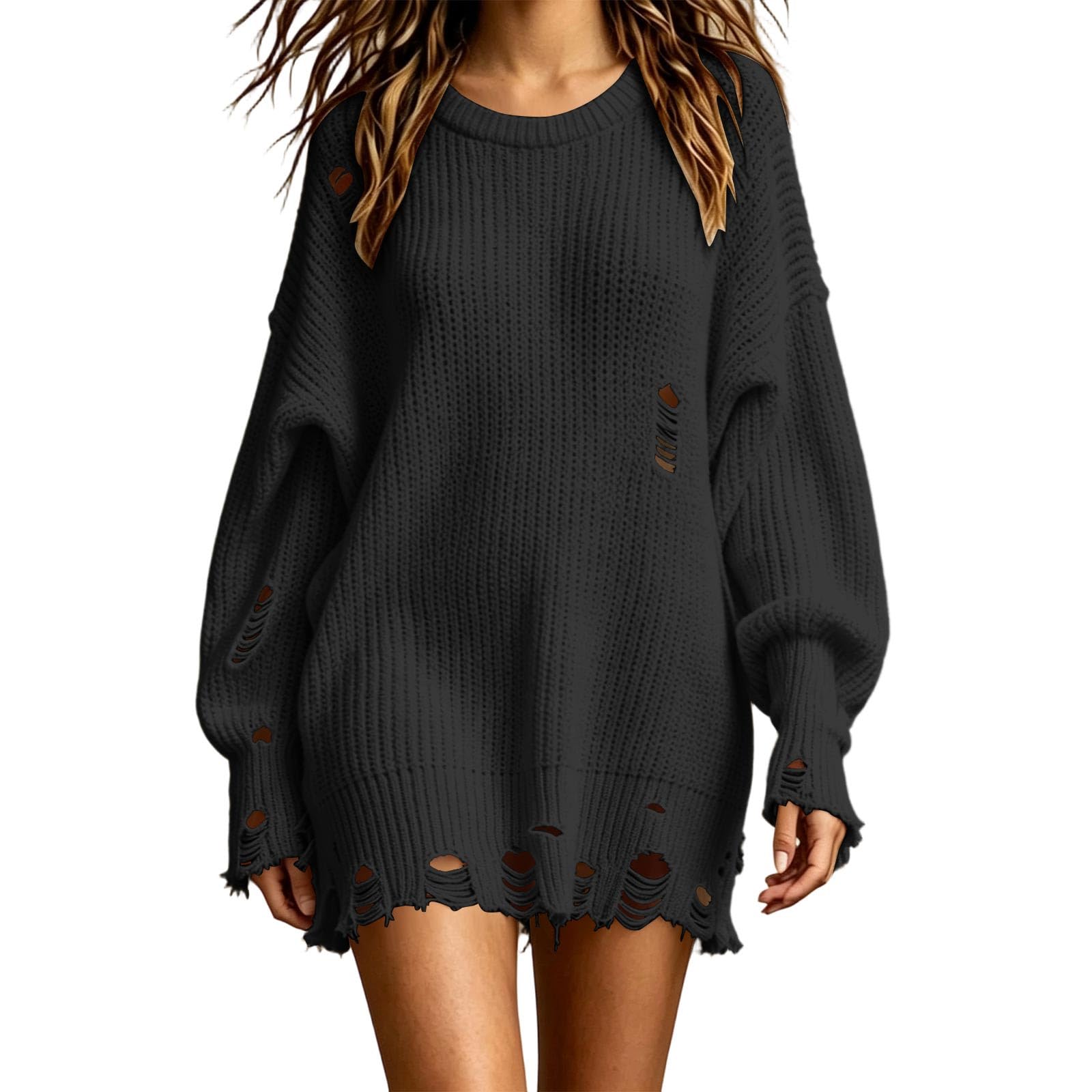 LUCKME Maglione Donna Taglie Forti Autunno Inverno a Maglia
