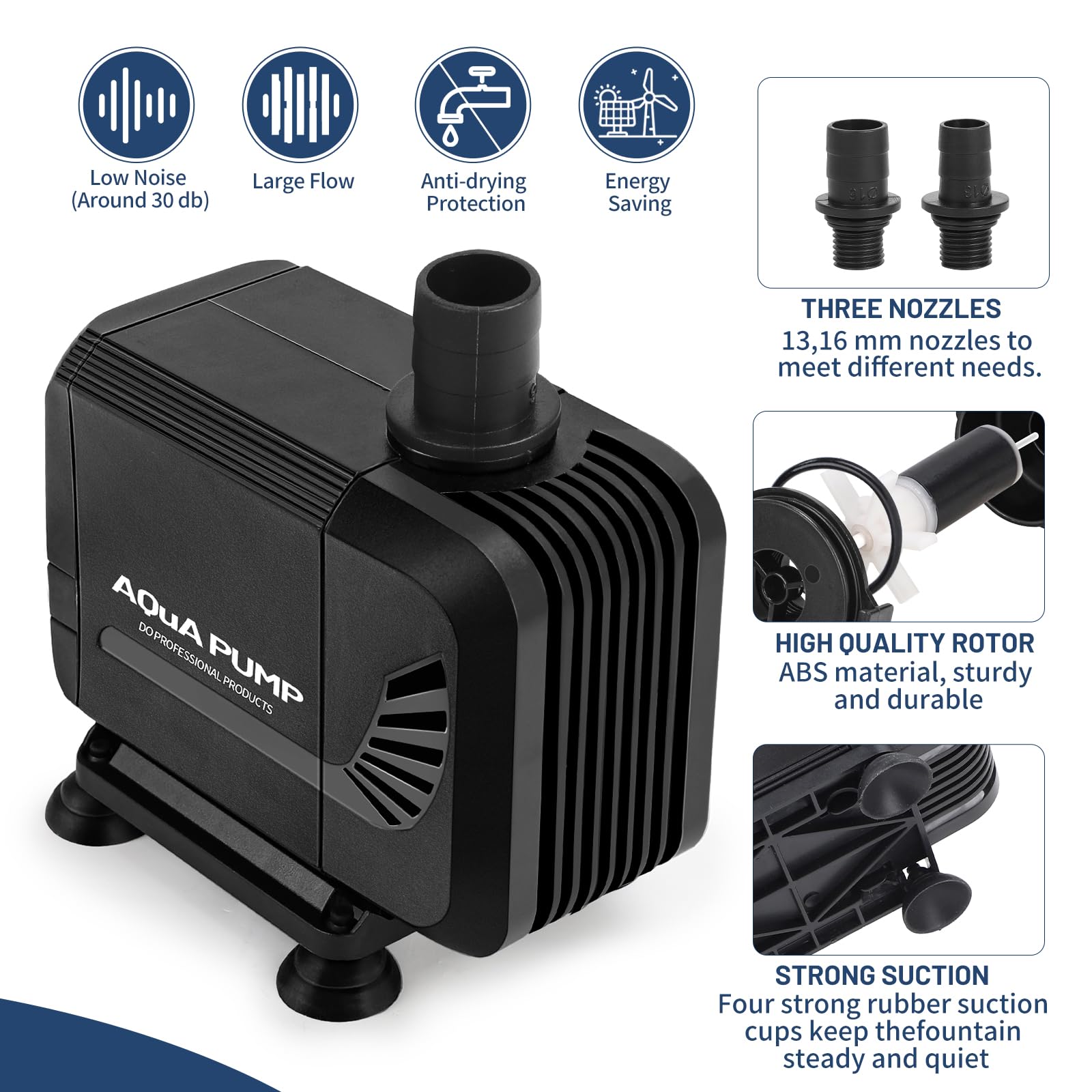 NO.17 Pompa Sommergibile 40 W, 3000 L/h, Per Acquario, Ultra Quiet