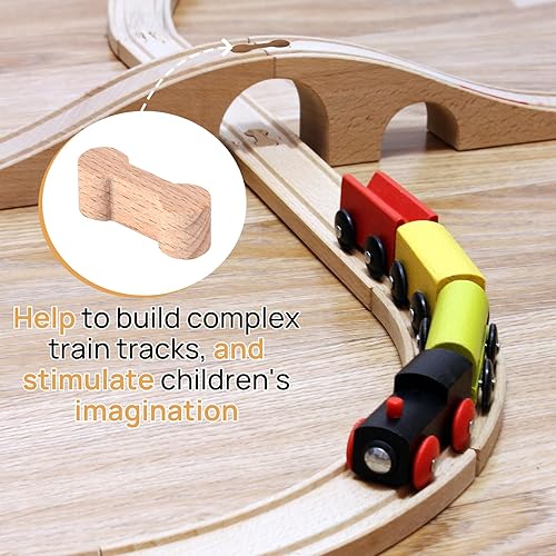 Miniatura 6 de 25 adaptadores de madera para huesos de perro, piezas de pista de tren para adolescentes, compatible con todos los juegos de rieles de tren de madera