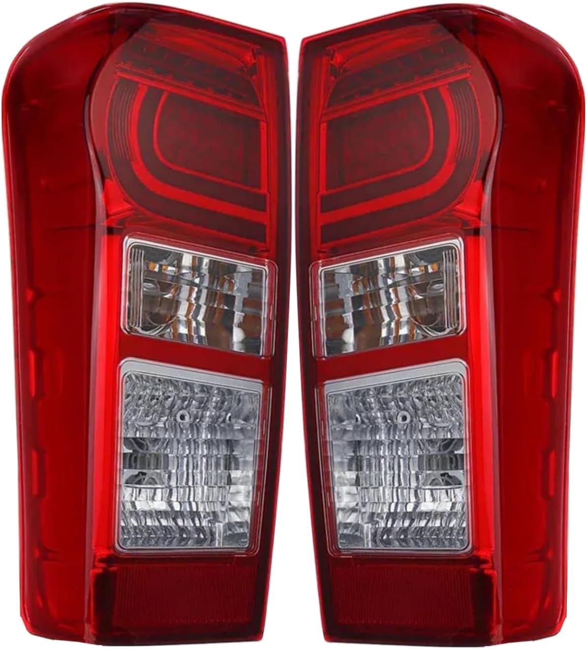 Pair Tail Light Assemblies Compatible With Isuzu D-max Dmax TFR TFS 3.0L 2016 2017 2018 With Wiring harness Bulbs Replace 8981254033 8961254023 8981253993 8961253983 LED Brake Type