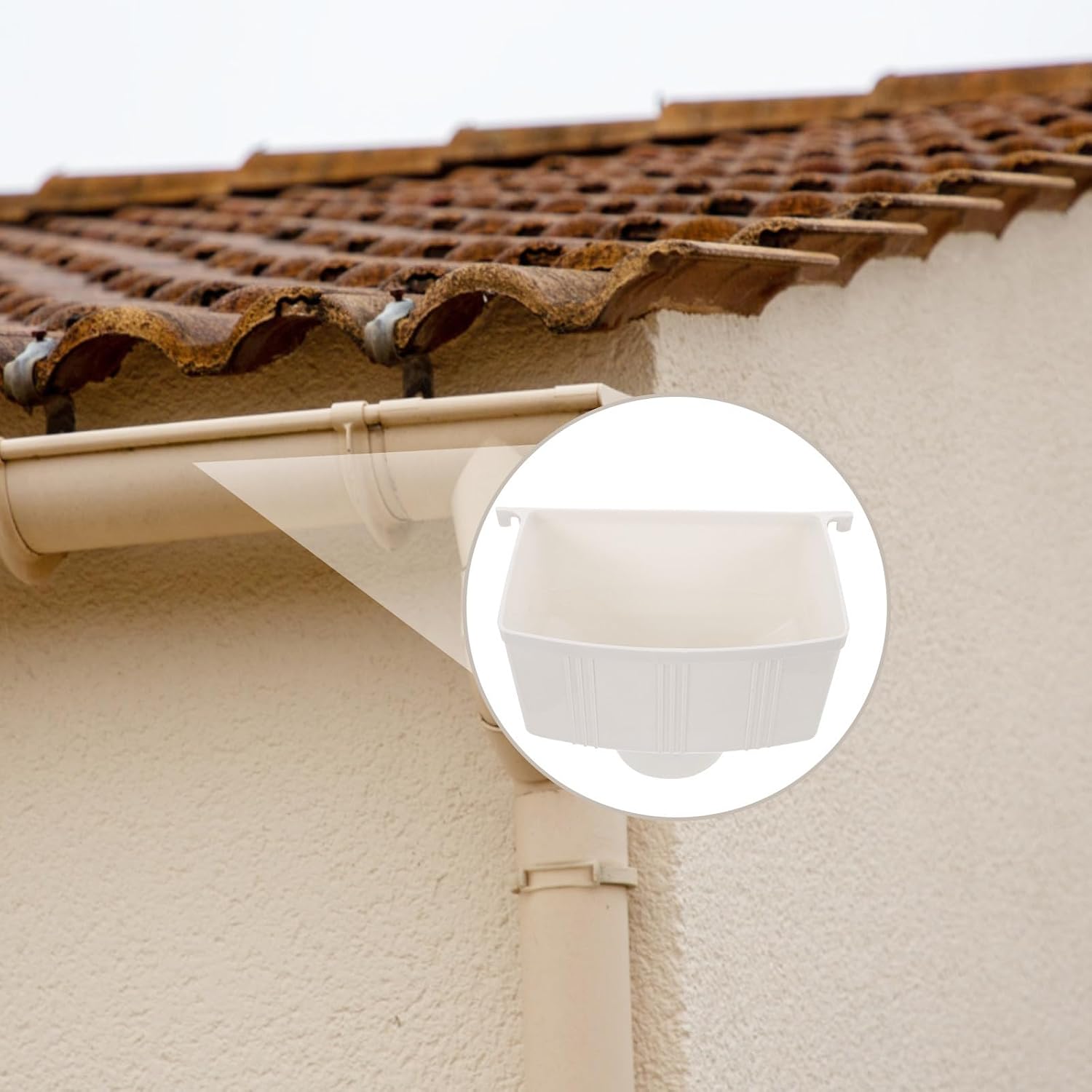 2pcs Rainwater Downspout Adapter for Rain Gutter Plastic Flow Channel