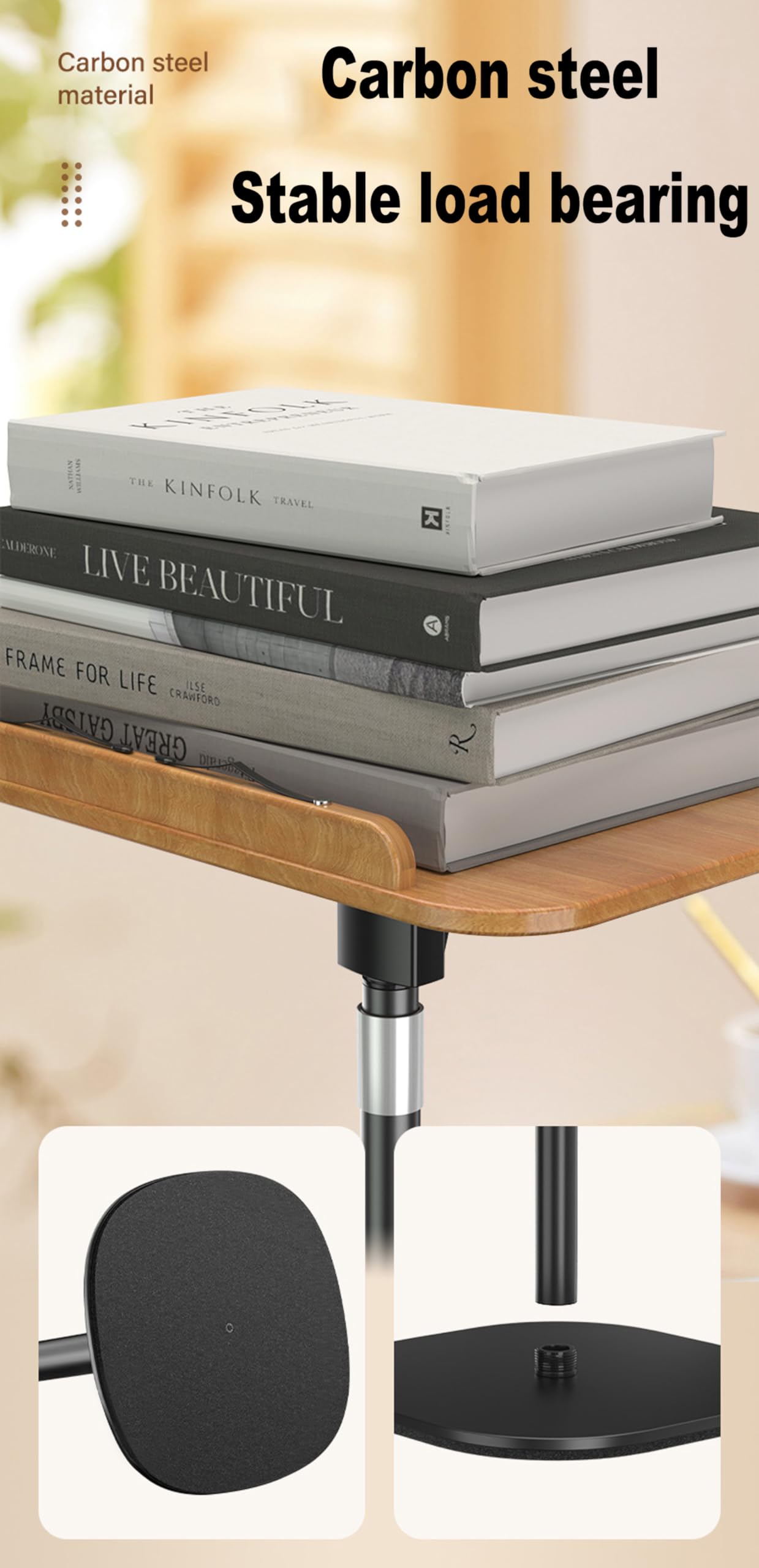 Höhenverstellbares Leseregal für den Boden, Stehender Buchhalter, Stand, Kirche, Kanzel, Schreibtisch, mit geneigter Lesefläche, für Bücher und Tablets (1,7 m)