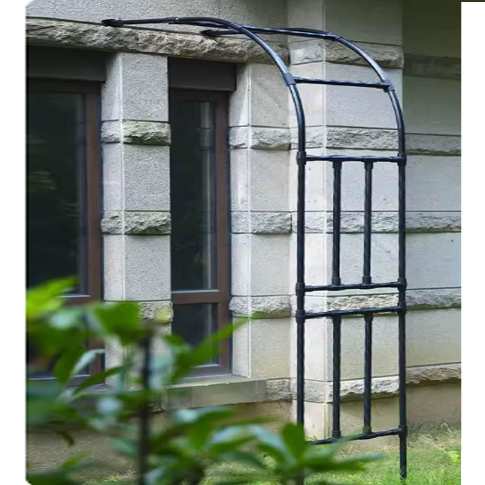 Metal Wall Garden Arch, Steel Half Garden Arches Arbor for Floral Vines, Outdoor Wedding Arch Heavy Duty Pergola Trellis Flowers Stands Climbing Plants Support(Size:60x240x40CM/2.0x7.9x1.3ft)
