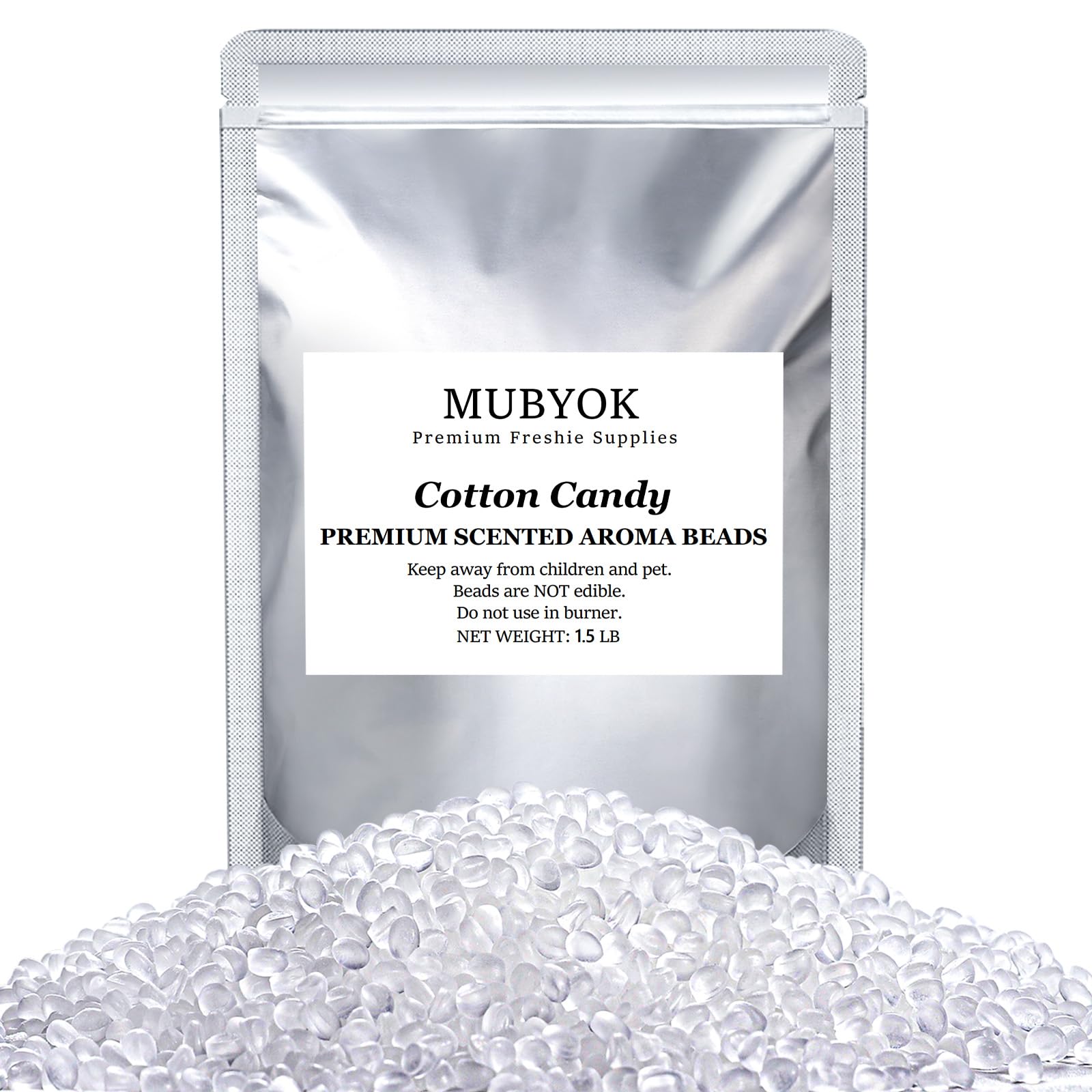 MUBYOK 1.5LB Cotton Candy Premium Scented Aroma Beads for Making Car Freshies Supplies PreScented Beads for Car Air Freshener Sachets Long-Lasing Scent