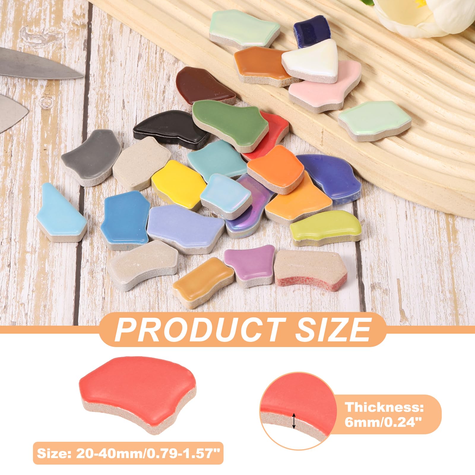 PATIKIL 250g/0.55LB Irregular Ceramics Mosaic Tiles - Image 2