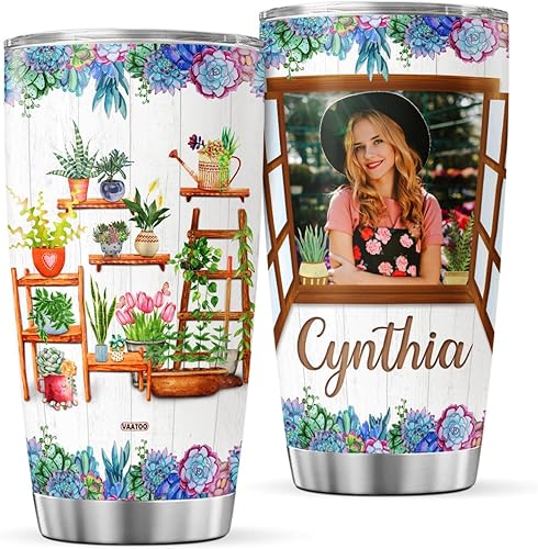 Vaso de cafĂ© con foto personalizada, taza de viaje de jardinerĂa con tapa, nombre personalizado, regalos de cumpleaños para mujeres, abuelas, Vaso de cafĂ© con foto personalizada, taza de viaje de jardinerĂa con tapa, nombre personalizado, regalos de cumpleaños para mujeres, abuelas,