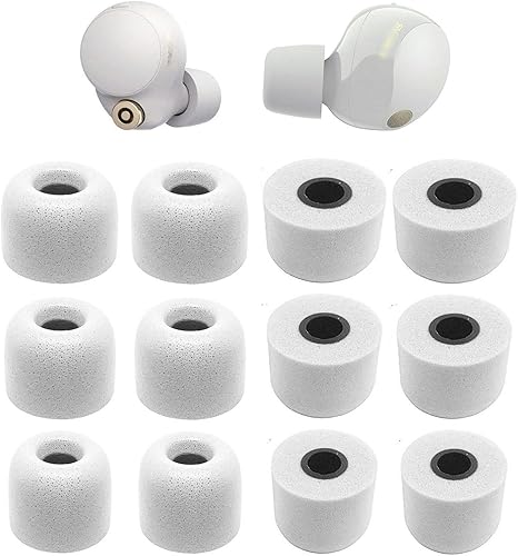 Almohadillas de espuma viscoelástica compatibles con Sony WF-1000xm5 1000xm4 WF-C700n, cancelación de ruido perfecta, ajuste en la funda, SML 6