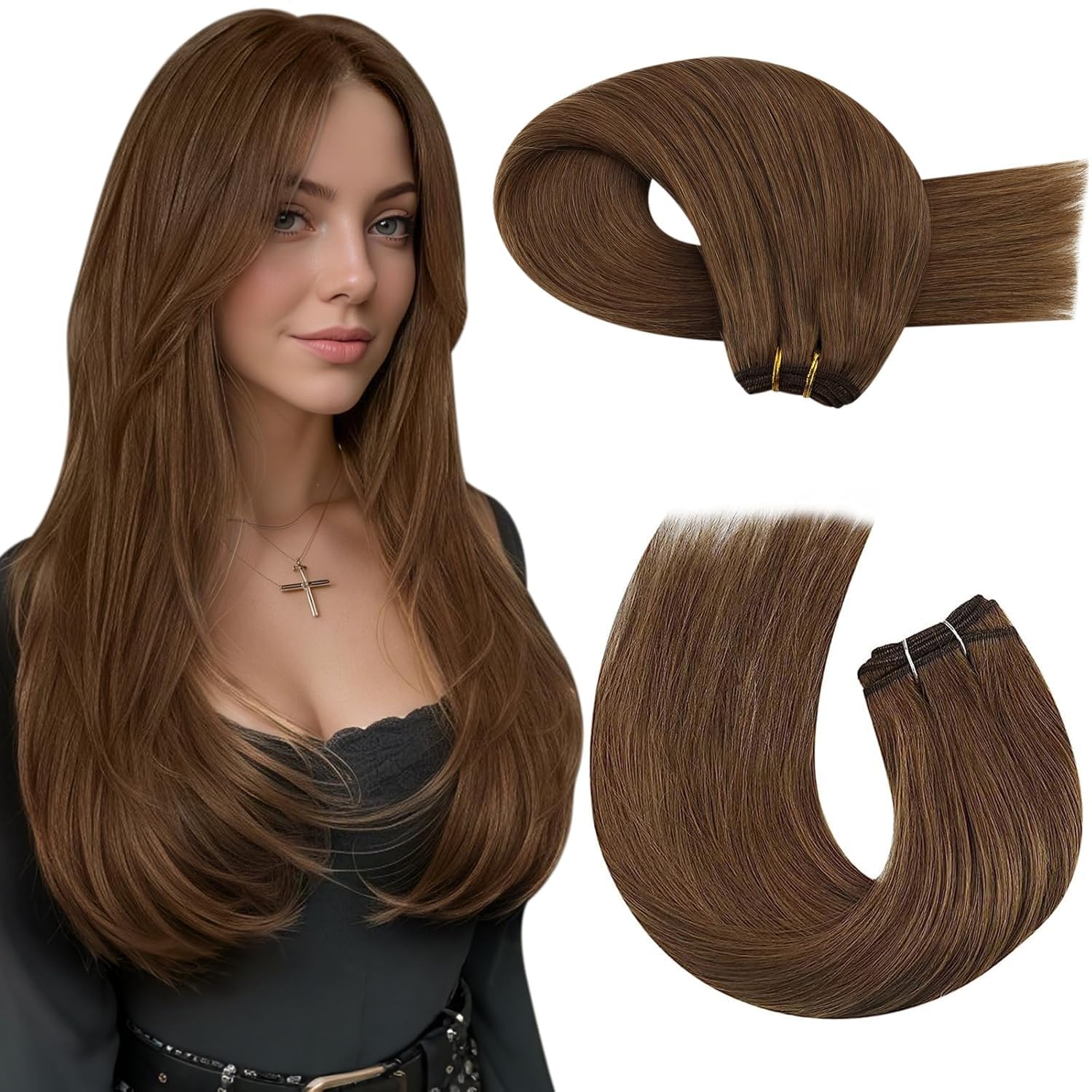 Moresoo Echthaar Weft Extensions Tressen Extensions Echthaar