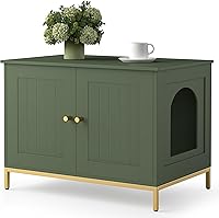 Vista 11 de Homhedy Gabinete para Caja de Arena para Gatos, Muebles de Baño para Gatos con Marco de Metal, Casa para Mascotas, Se Adapta a la Mayoría de Cajas