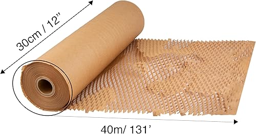 Miniatura 6 de Ready Roll Papel de embalaje de 12 pulgadas x 131 pies de panal de abeja, embalaje perforado, 1 rollo de envoltura de panal de abeja, embalaje de