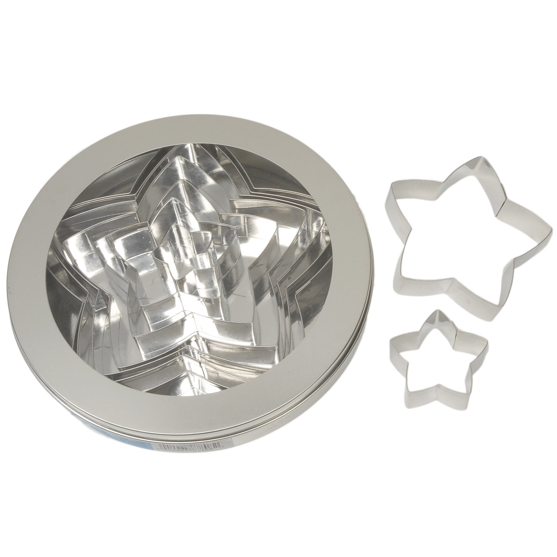 AtecoPlain Edge Star Cutter Set in Graduated Sizes, Stainless Steel, 10 Pc Set