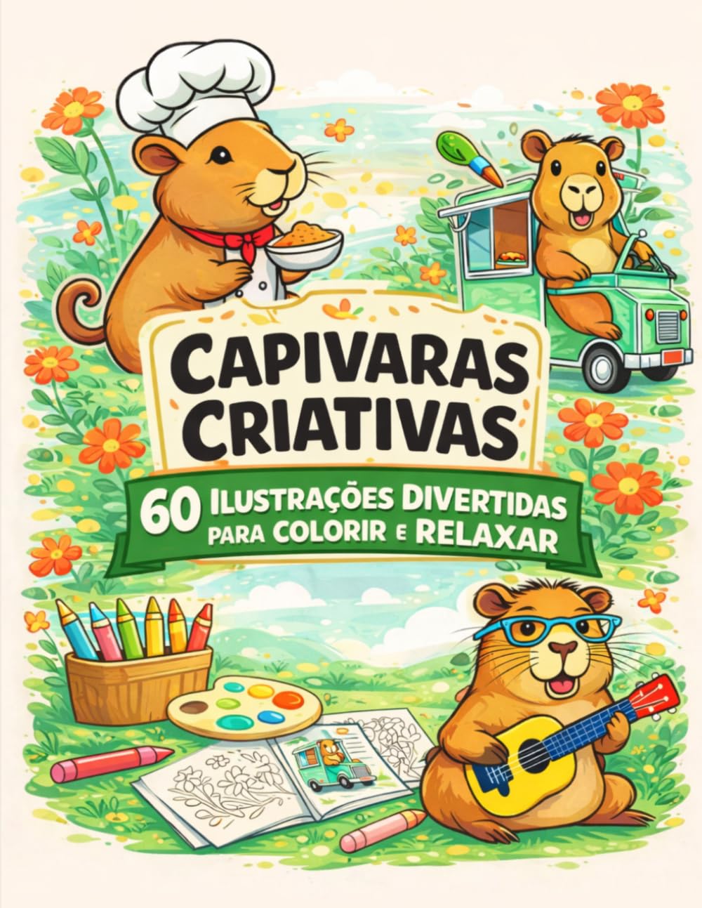 Capivaras para Colorir 60 Ilustrações Divertidas para Colorir e Relaxar (Coleção Criativa para Colorir)