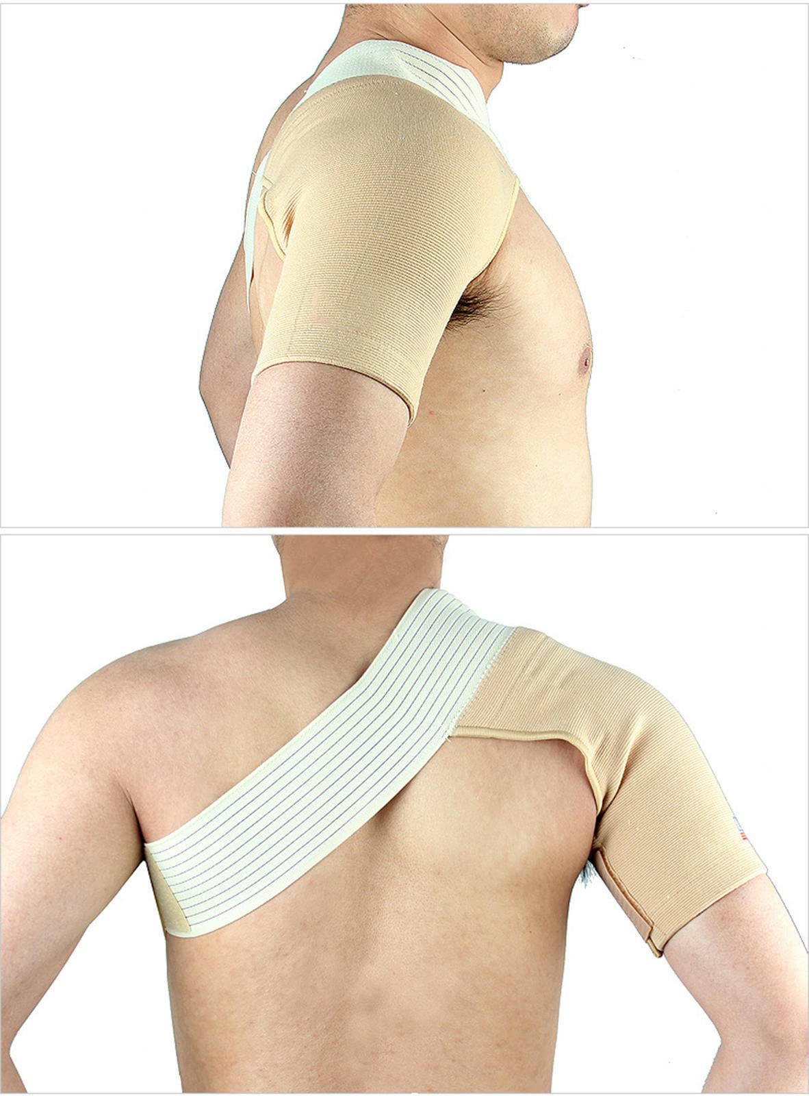 Vendaje De Hombro, Soporte De Compresión para Hombro, Correa De Soporte Ajustable para Hombro, Vendaje De Compresión para Deporte, Gimnasio, XL,S