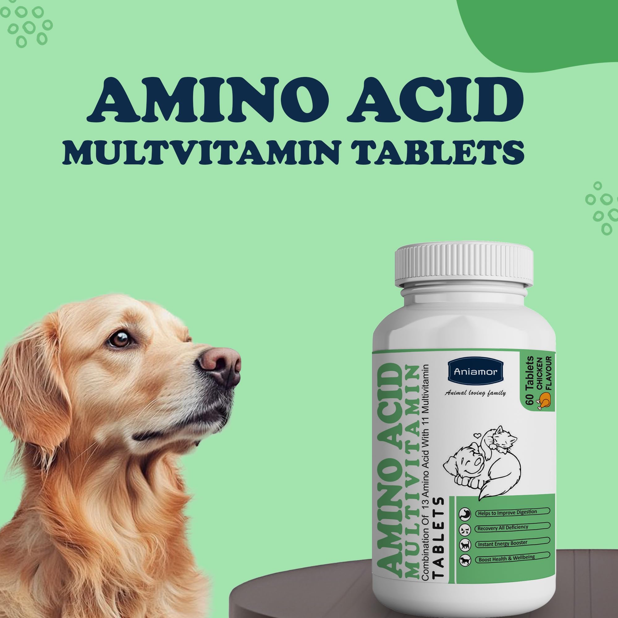 Aniamor Amino Acid Multivitamin Tablets for Dogs and Cats | Multivitamin for Dog Adult | Helps in Metabolism and Immunity | Vitamins for Dogs | | for All Life Stages | 60 Tablets — Amazon image 7
