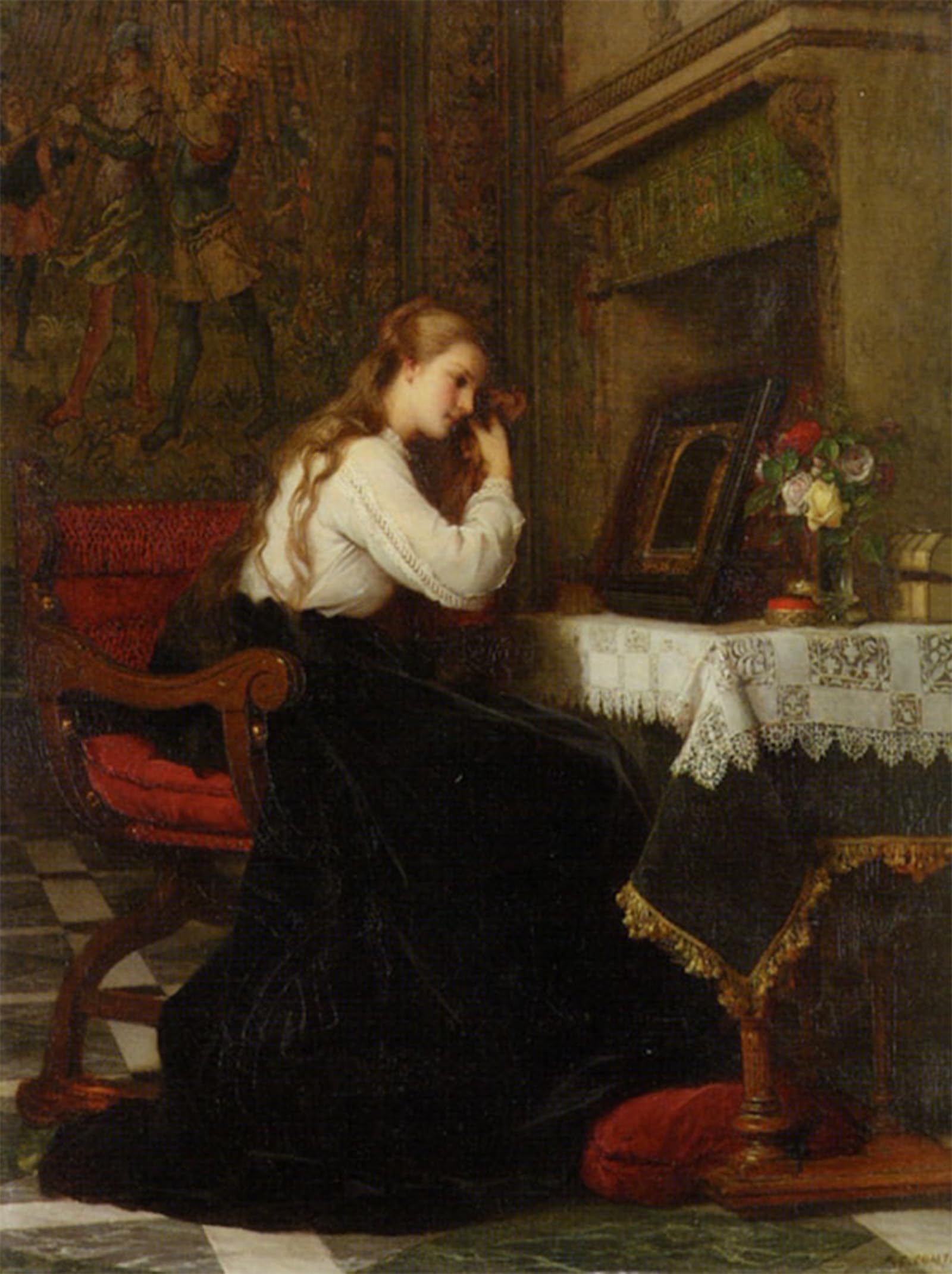 Cuadro lo Specchio Pierre Charles Comte lienzo de 60x90cm para redecorar paredes 5