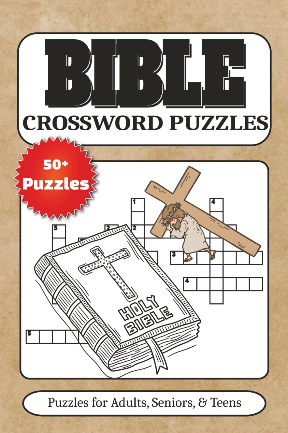 Bible Crossword Puzzle Book: Crosswords with Easy to Read Print about The Bible, Jesus, Christianity and More | 6x9 inches, 120 pages | 50+ Puzzles ... Gift for Vacations, Holidays, and Free Time