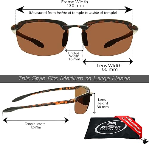 Miniatura 2 de proSPORT Gafas de sol polarizadas para hombres y mujeres, humo, marrón, pesca, deportiva, ciclismo, golf, correr, béisbol, tenis, conducción
