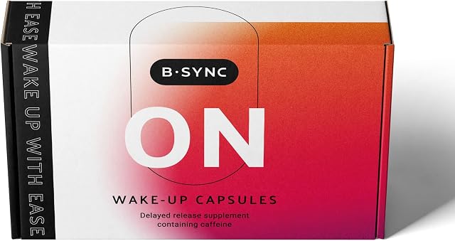 B-SYNC ON Energy Supplements  Wake Up Tablets for Naturally Boosting Energy Vitamin B5, B12, Zinc & Caffeine Vegan, Sugar, Lactose & Gluten Free  for Jet Lag, Shift Work & Sports