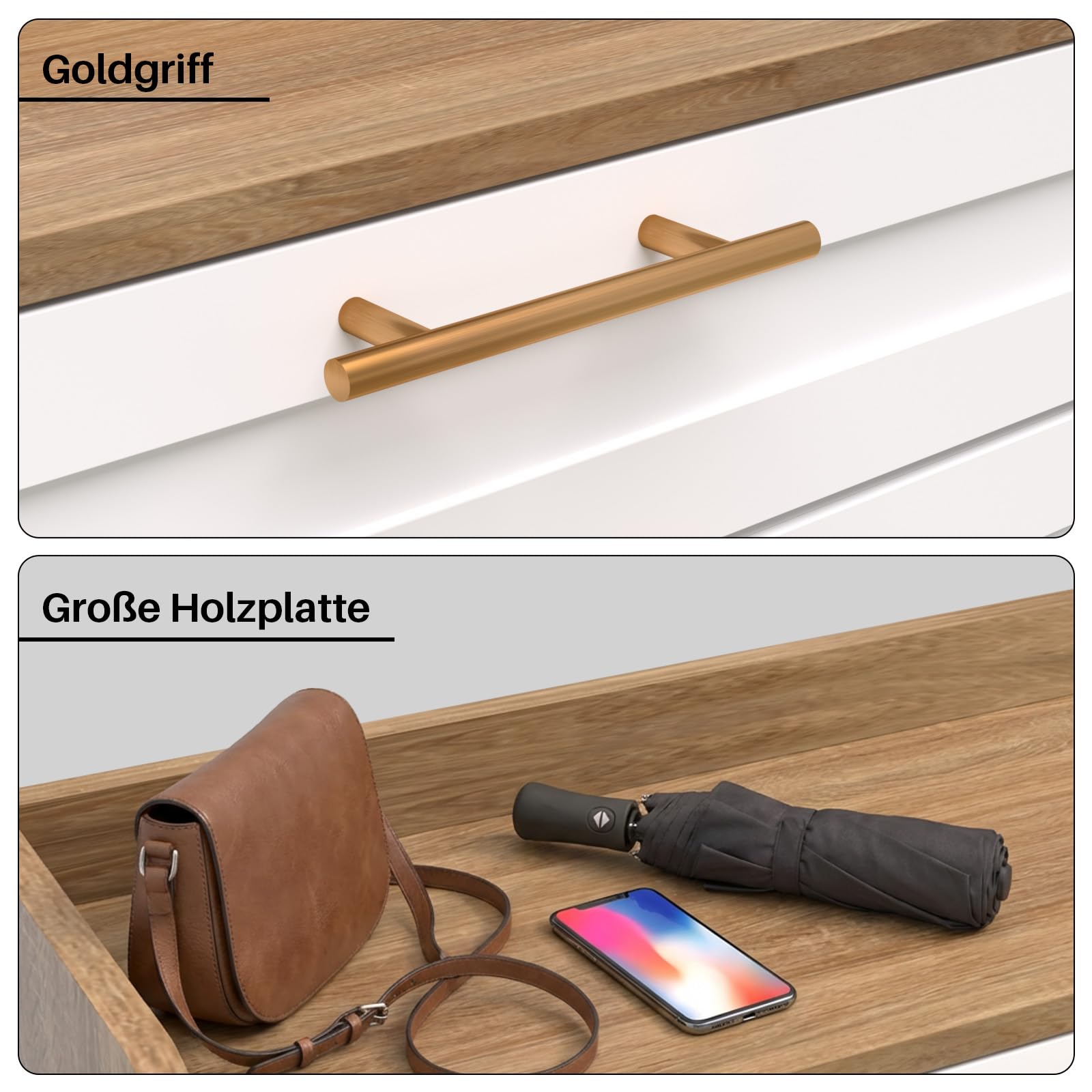 Schuhschrank im Landhausstil, Schuhkipper mit 2 Klappen und Schublade, Schuhaufbewahrung mit Holzplatte und verstellbaren Trennwänden, Flurschrank für 8-12 Paar Schuhe (Eiche)