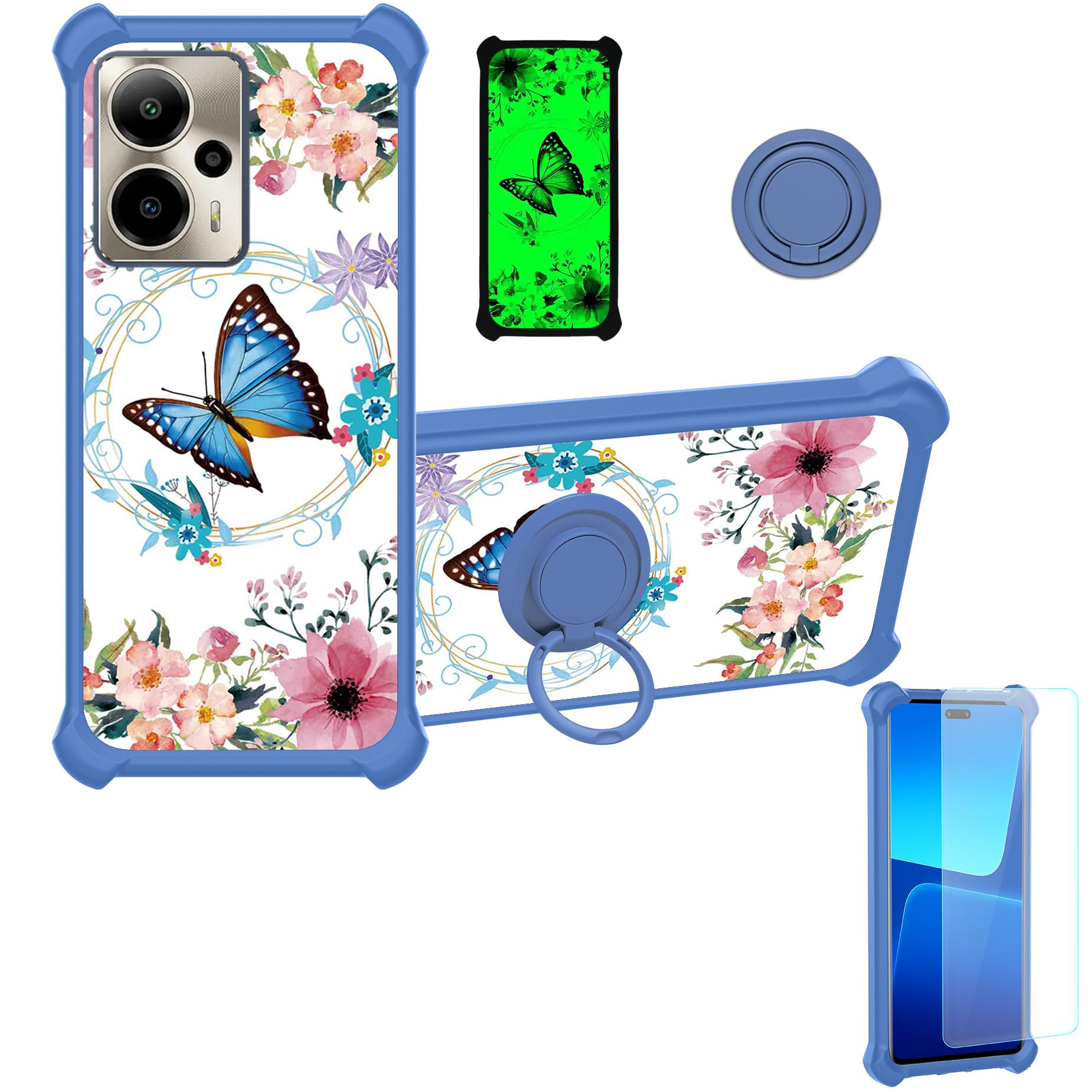 for Cricket Outlast 5G Case Compatible for ATT AT&T Motivate Pro 5G Phone Case 2024 Cover [with Tempered Glass Screen Protector][Hard PC + Soft