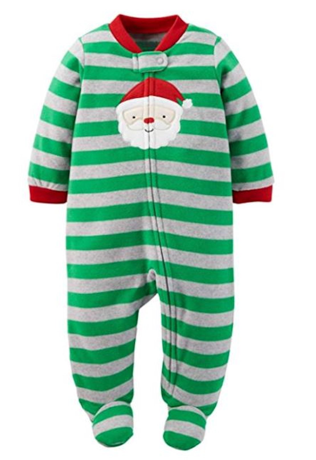 Child of MineCarters Infant Boys Green Fleece Santa Claus Christmas Sleeper Sleep & Play, Green, 0-3 Months