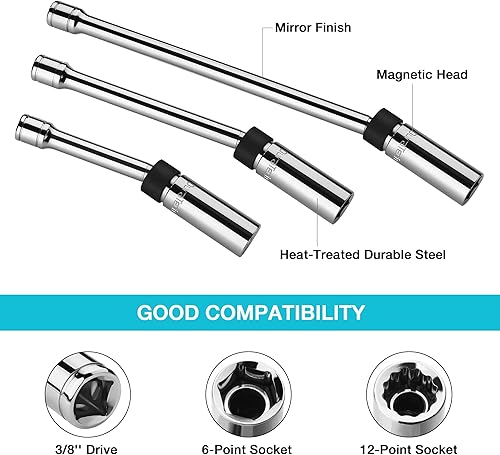 Miniatura 2 de DURATECH Juego de enchufes giratorios magnéticos de 5 piezas y faros EverBrite recargables con luz roja