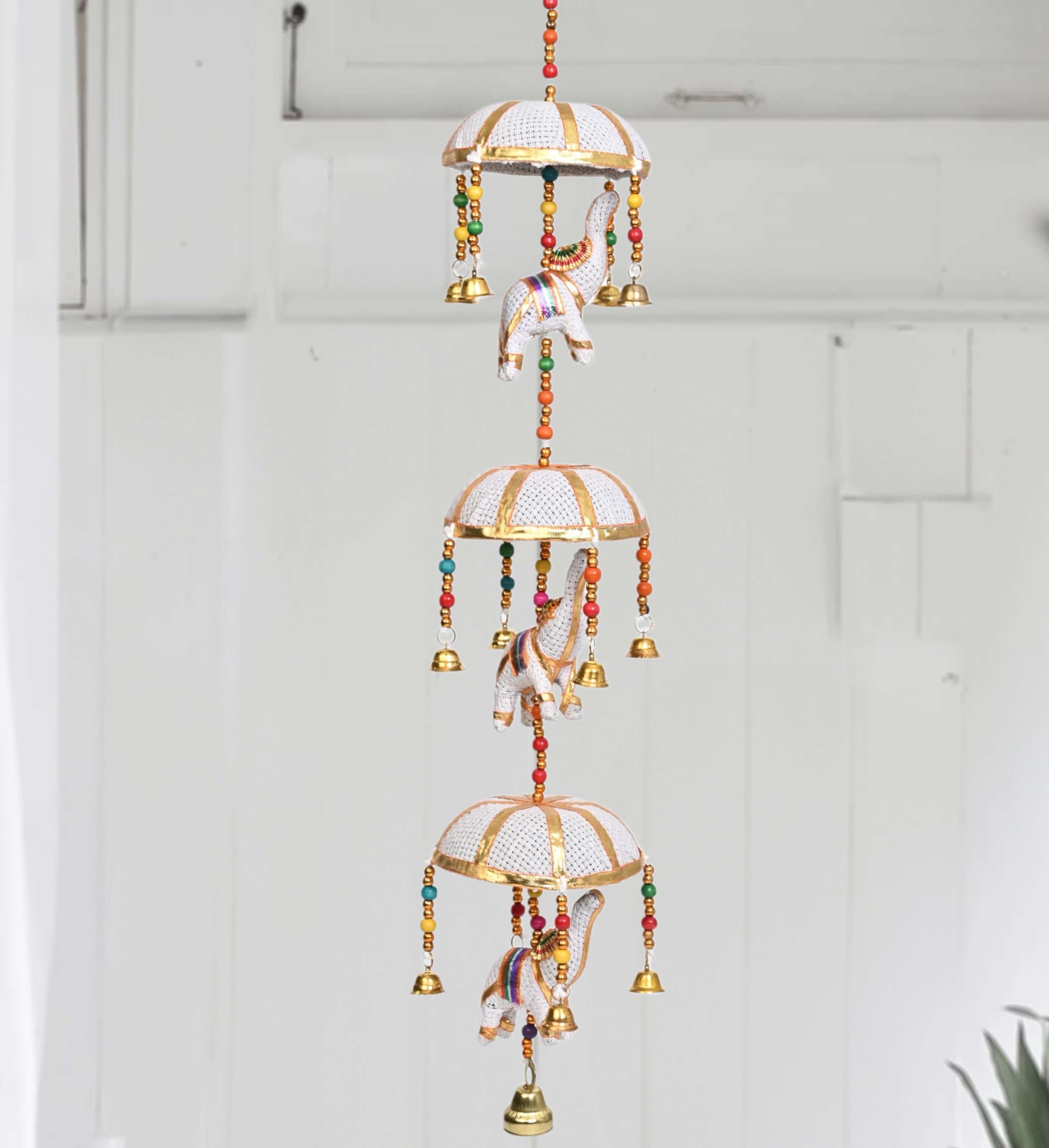 Rajasthani Elephant Jhoomer with Bell - Decorative Door & Wall Hanging Wind Chimes, Perfect Home Decor & Gift Showpiece-image-49