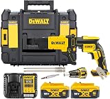 DEWALT - Visseuse Plaques de Plâtre Brushless 18V XR 5.0Ah Li-Ion - DCF620P2K-QW - Tournevis Électrique sans Fil avec 2 Batteries et Chargeur - Vitesse à Vide 0-4400tr/min - 435W - 1