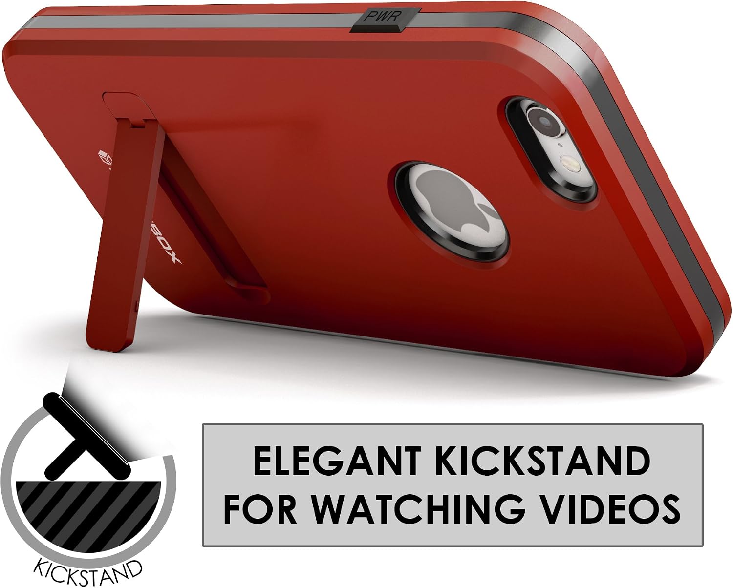 iPhone 6s Case, BUDDIBOX [Shield] Slim Dual Layer Protective Case with Kickstand for Apple iPhone 6 and 6s, (Red)