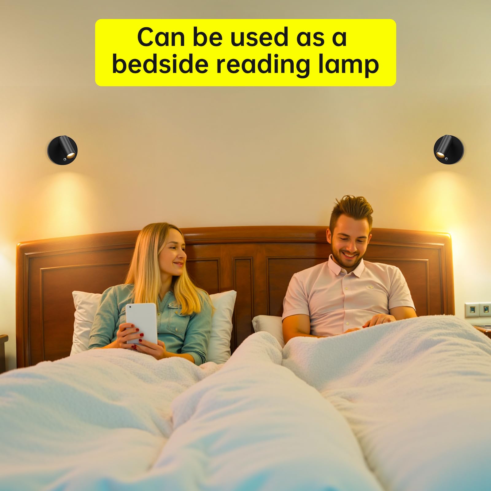 Kambo LED Lámpara de Pared Recargable 4000mAh, Aplique Foco Táctil y Control Remoto con Temporizador, Pequeños Foco Luz para Planta, Obras de Arte, Habitación, Estar, 2 Pieza