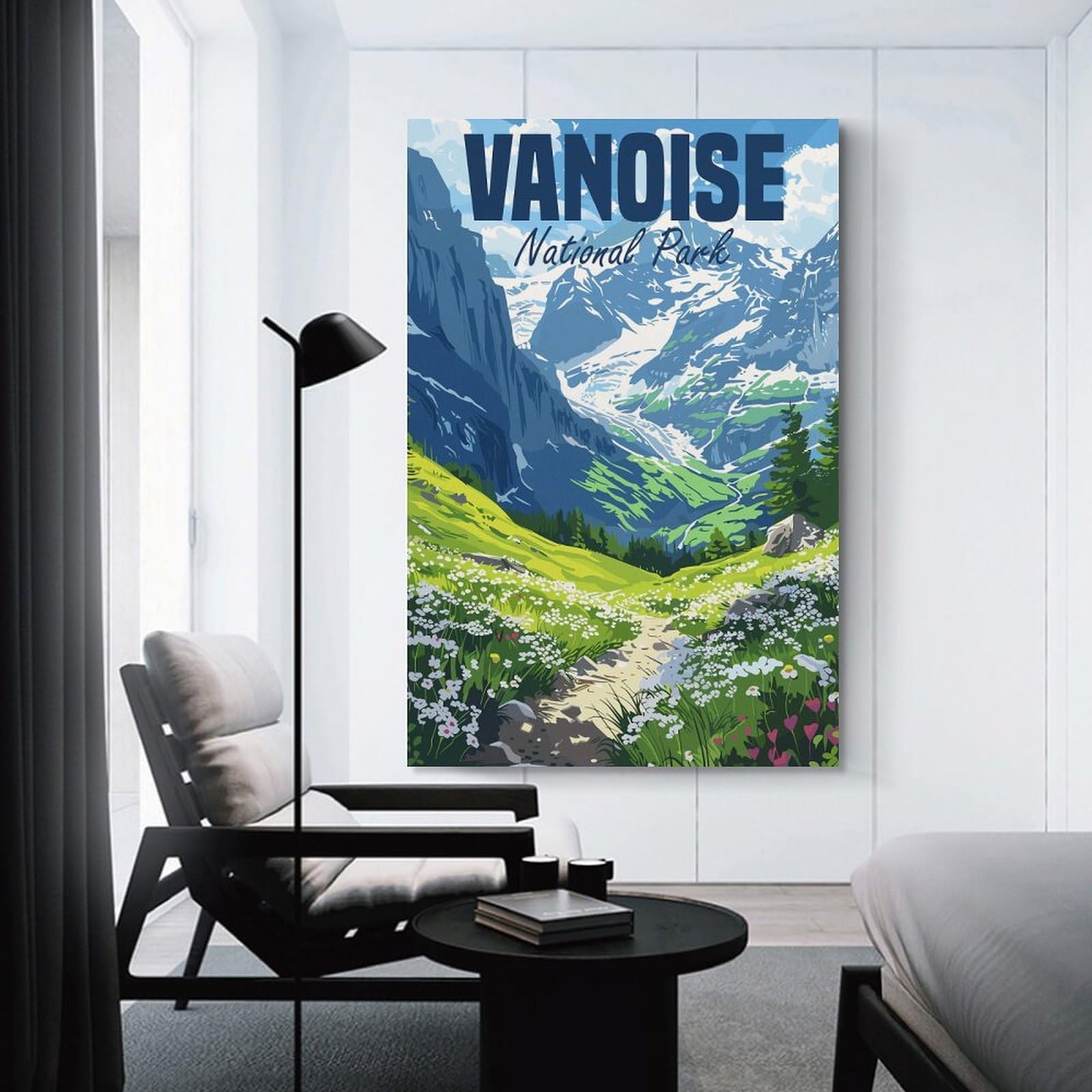 Junmoney Vanoise National Park Canvas Wall Art, 12x18inch(30x45cm), for Bedroom Decor, Cosy Corners Or Studios, Stylish Decor for A Restful Room Update