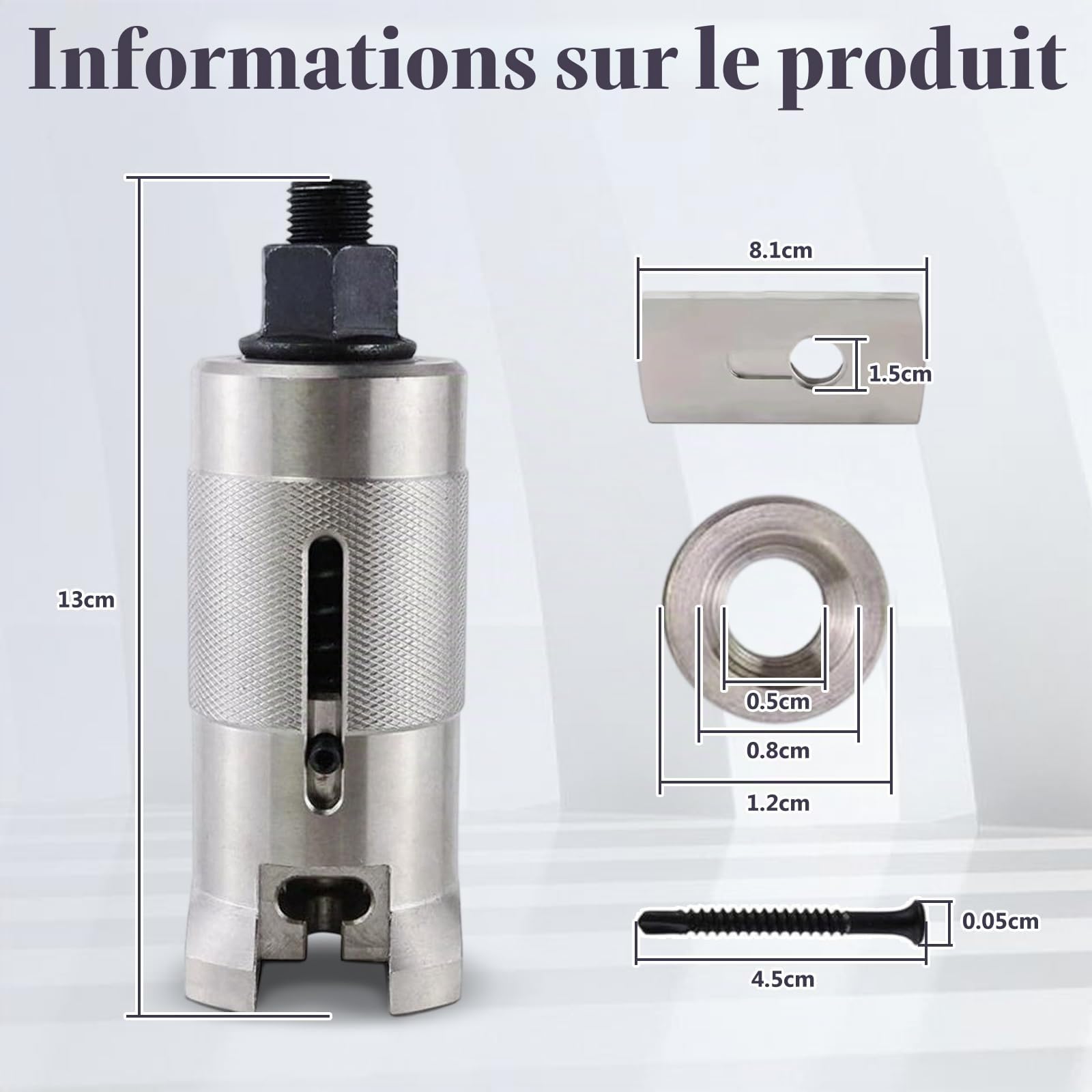 Extracteur de Clous, Acier Inoxydable Extracteur de Cylindre Professionnel | plaque de traction et bague d'étanchéité, outil de crochetage, extracteur de cylindre de serrure pour serrurier