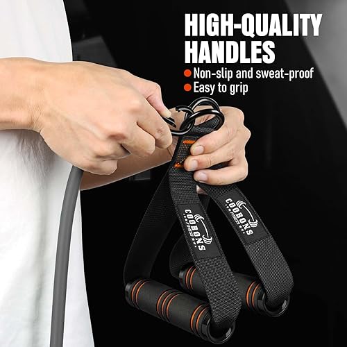 Miniatura 5 de Resistance Bands with Handles, 175lb Exercise Bands for Working Out, Fitness Bands, Workout Bands with Door Anchor and Ankle Straps, Physical 225