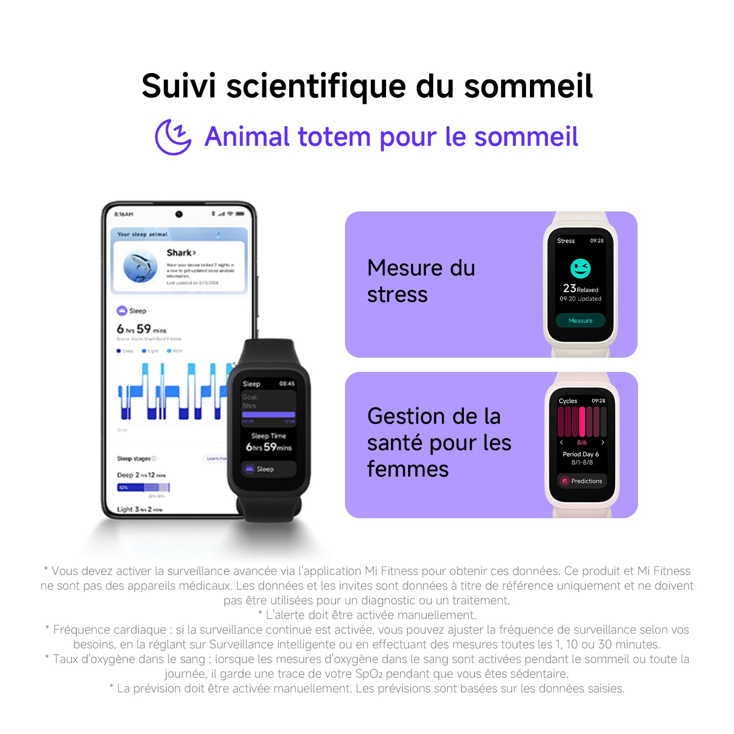 XIAOMI Smart Band 9 Active, Bracelet connecté pour Le Sport, Montre, écran TFT 37mm, taux de rafraîchissement élevé de 60 Hz, autonomie de 18 Jours,5 ATM, iOS et Android, Noir