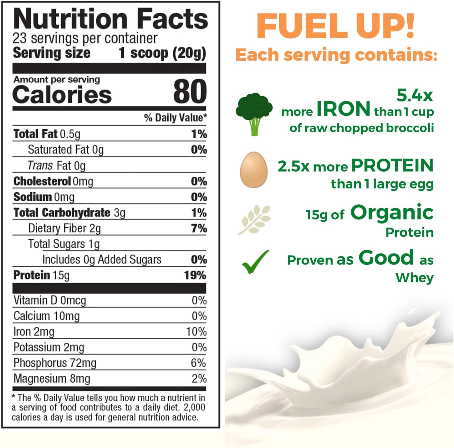 Growing Naturals | Organic Premium Plant Based Protein, Pure Rice Protein Powder | | Non-GMO, Vegan, Gluten-Free, Keto Friendly, Shelf-Stable | 1LB, Original, 1 Pound (Pack of 1) 16.2 Count