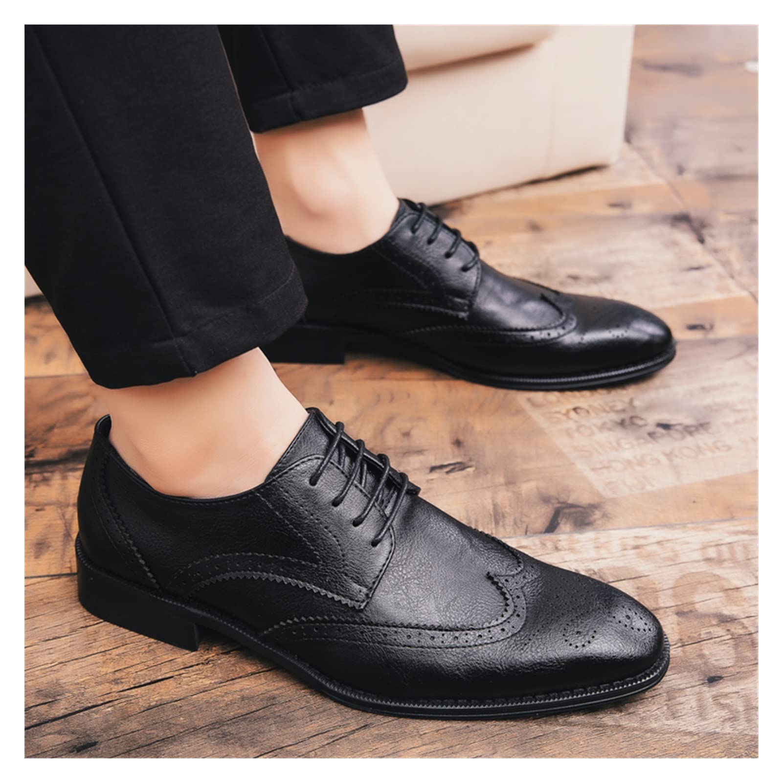 Amazon.co.jp: yxcue. Brogueフォーマルシューズメンズドレスレザー