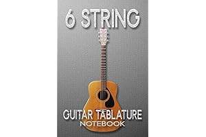 6 String Guitar Tablature Manuscript Paper | Green Cover Edition